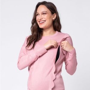Seraphine pink maternity and nursing sweater size m